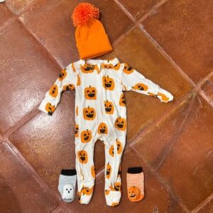 Pumpkin Patch Kids Footie Set with Hat